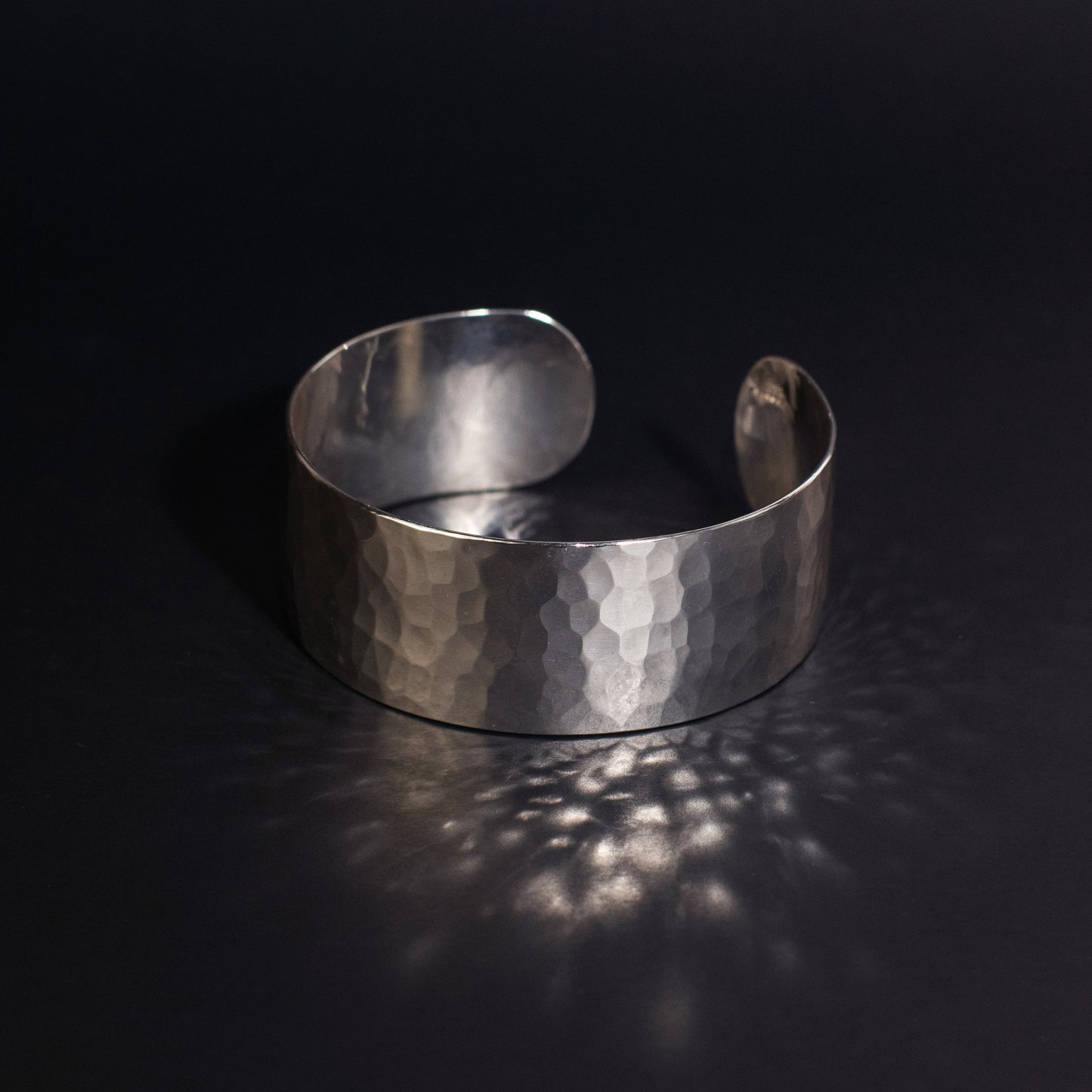 1" Pure Silver Arm Band/Cuff - Hammered