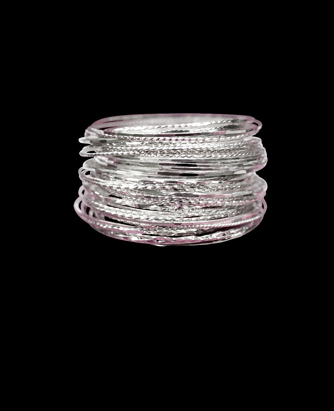 9 Silver Bangles