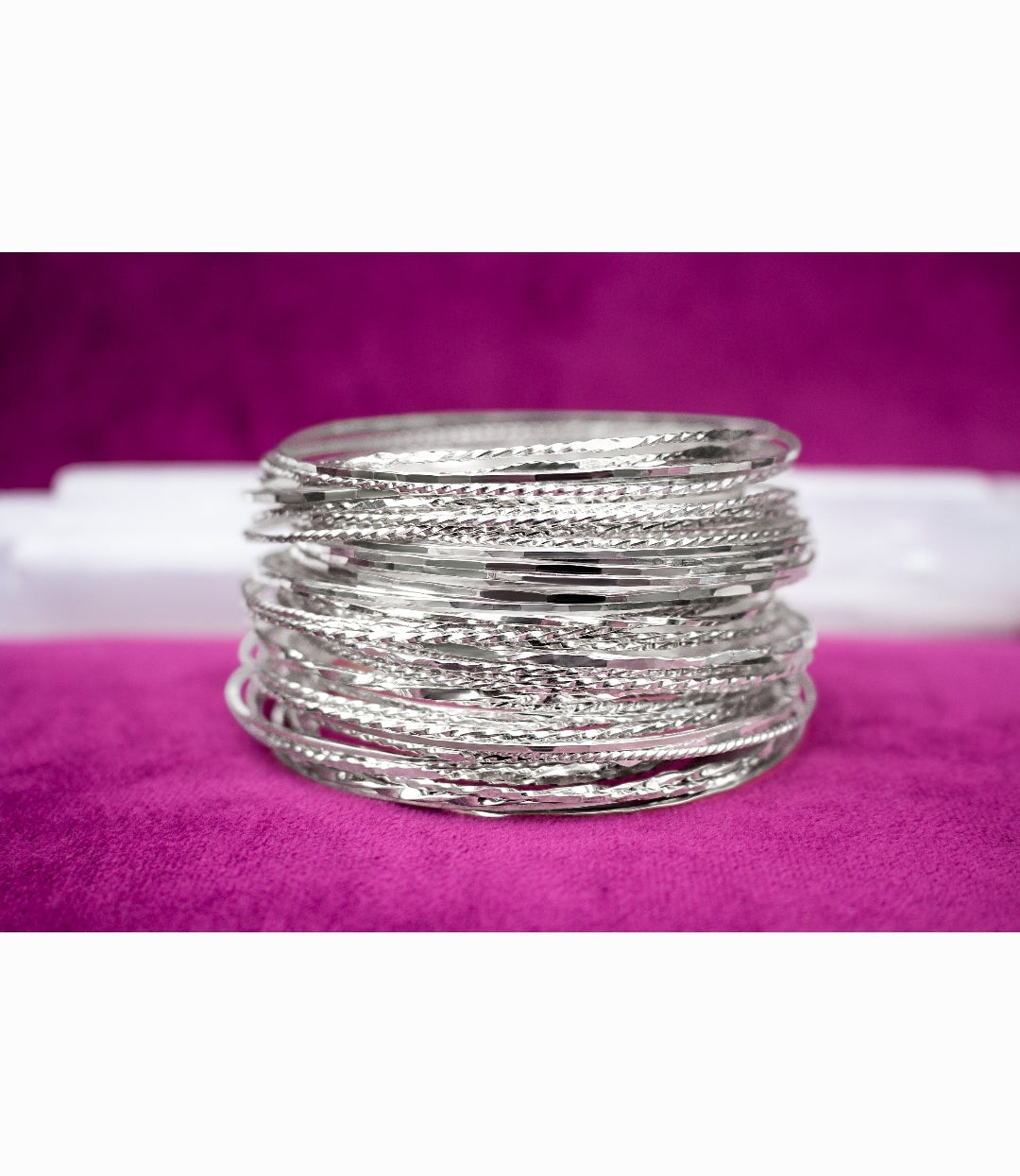 6 Silver Bangles