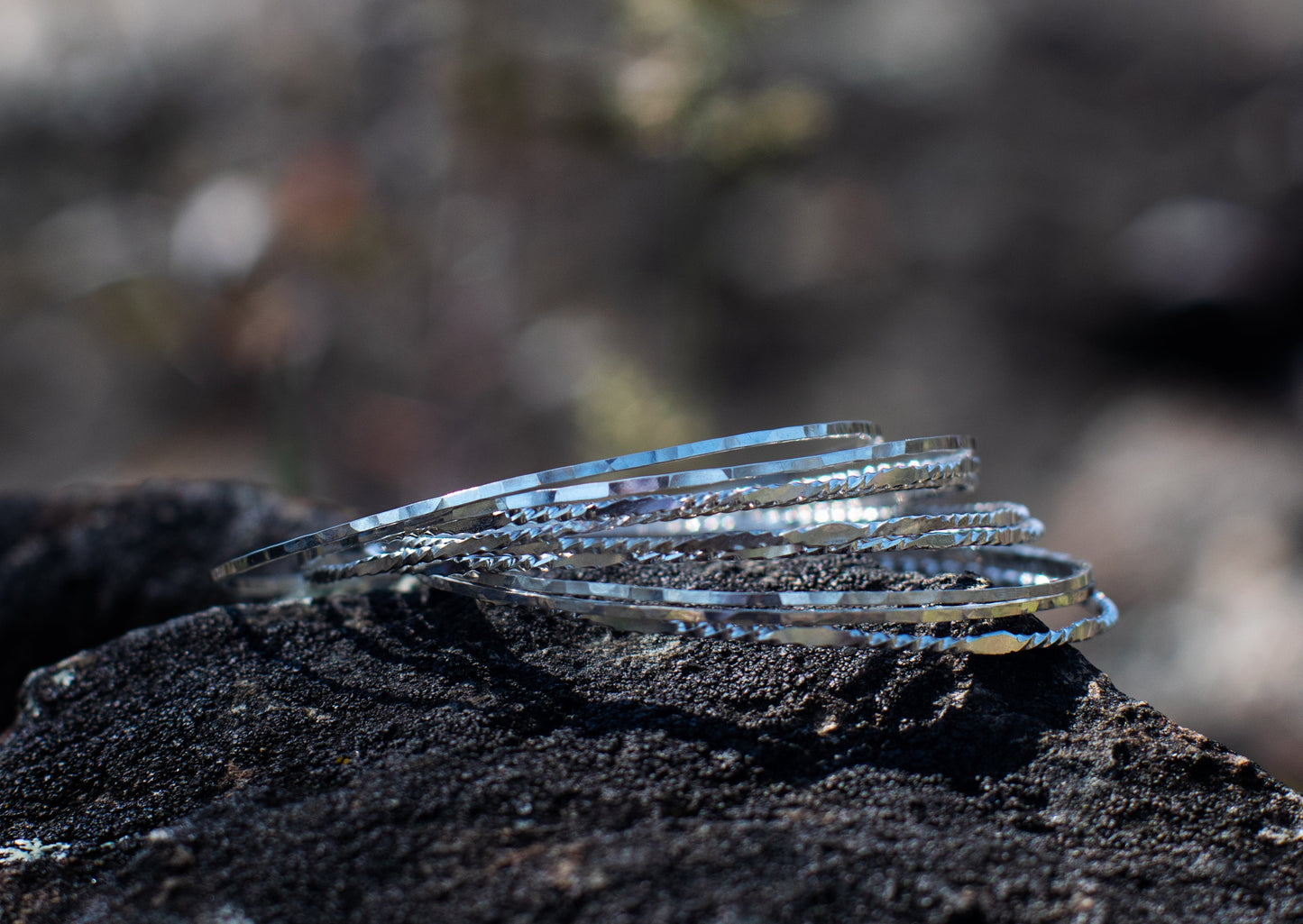 6 Silver Bangles